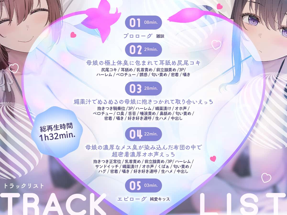【40%OFF】下品なダウナーサキュバス母娘の濃厚なメス臭が染み込んだ布団の中で超密着濃厚オホ声えっちのサンプル画像2