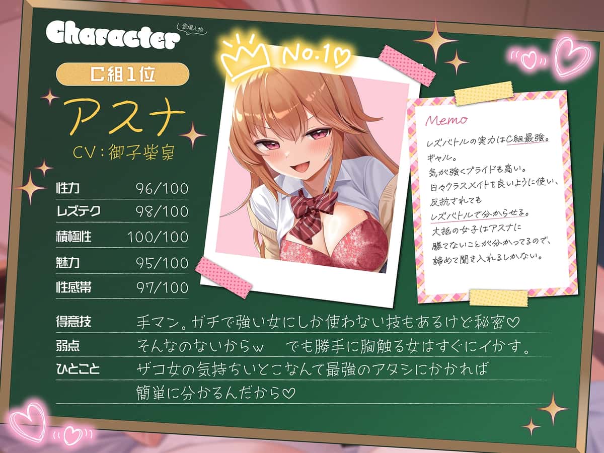 【KU100】下剋上レズバトル！陰キャJK vs スクールカースト一軍JK『アスナ』えろ偏差値30台の貴女が催○パワーで超強化！クラス最強JKとメス堕ちするまでイかせ合い！のサンプル画像3