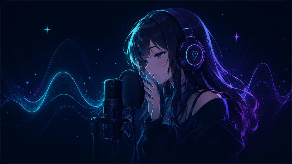 ASMRの音声収録をイメージしたビジュアル
